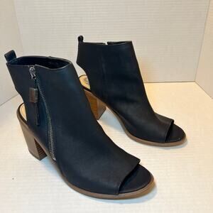 Circus by Sam Edelman Kammie Peeptoe Cut Out Booties Black Size 9.5